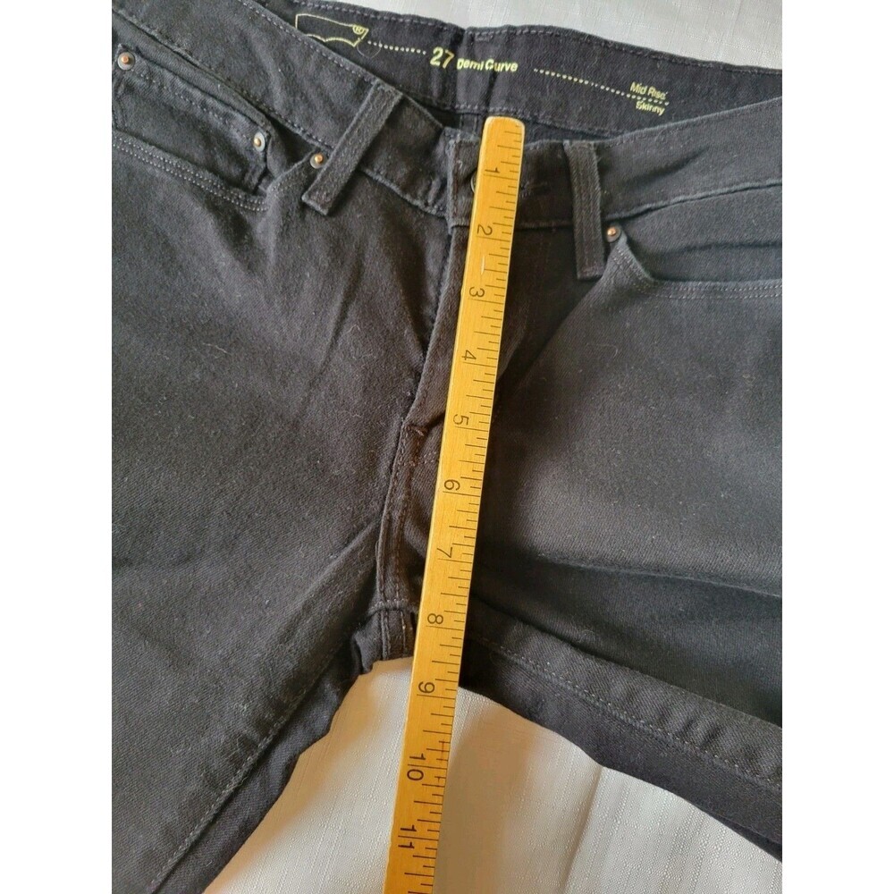 Levi's Womens Black Cotton Blend Curvy Skinny Jeans Solid Size 27 - Picture 7 of 10